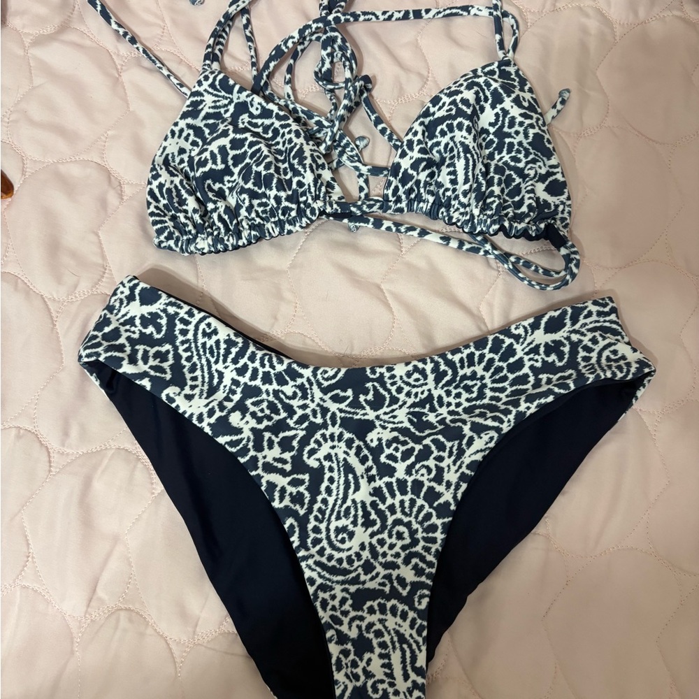 Stylish Black and White Bikini Set